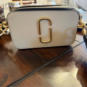 Marc Jacobs Cream Crossbody Bag with Gold Accents